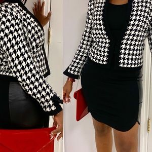 Black and white blazer